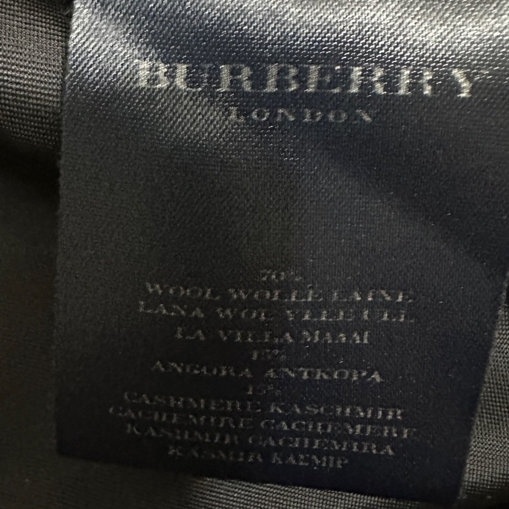347 Burberry London | NWOT Italy $2900 Black Wool Cashmere Hooded Coat (Size 12) - Picture 11 of 13